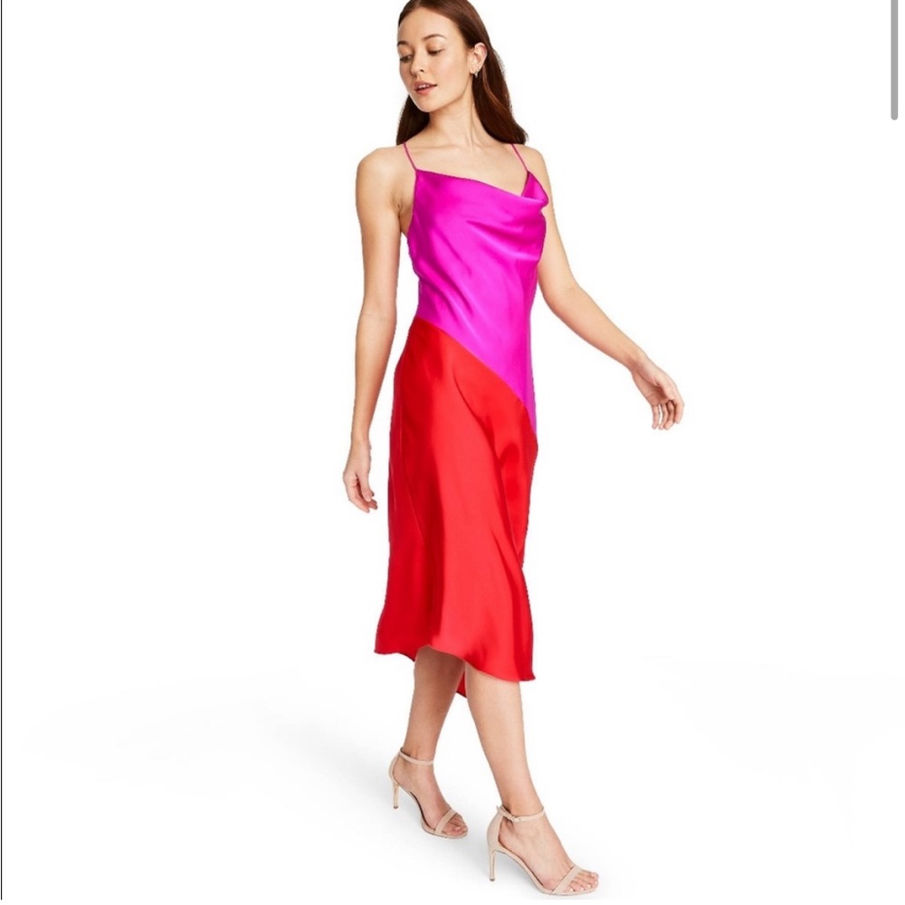 NWT Cushine X Target pink/red slip dress